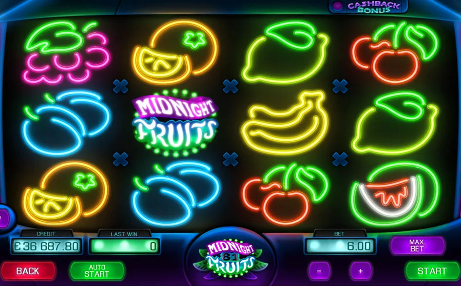 Válce hry Midnight Fruits 81