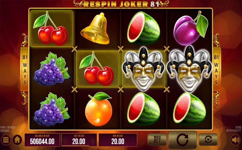 Válce hry Respin Joker 81