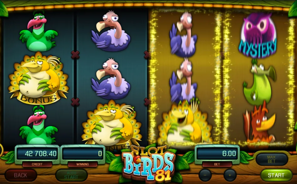 Válce hry Slot Birds 81